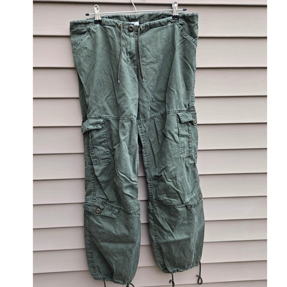 Rothco Olive Green Cargo Pants Ramie Cotton Drawstring Utility Trousers Small